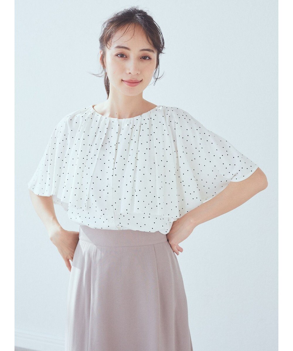 earth music&ecology ケープカラーブラウス 