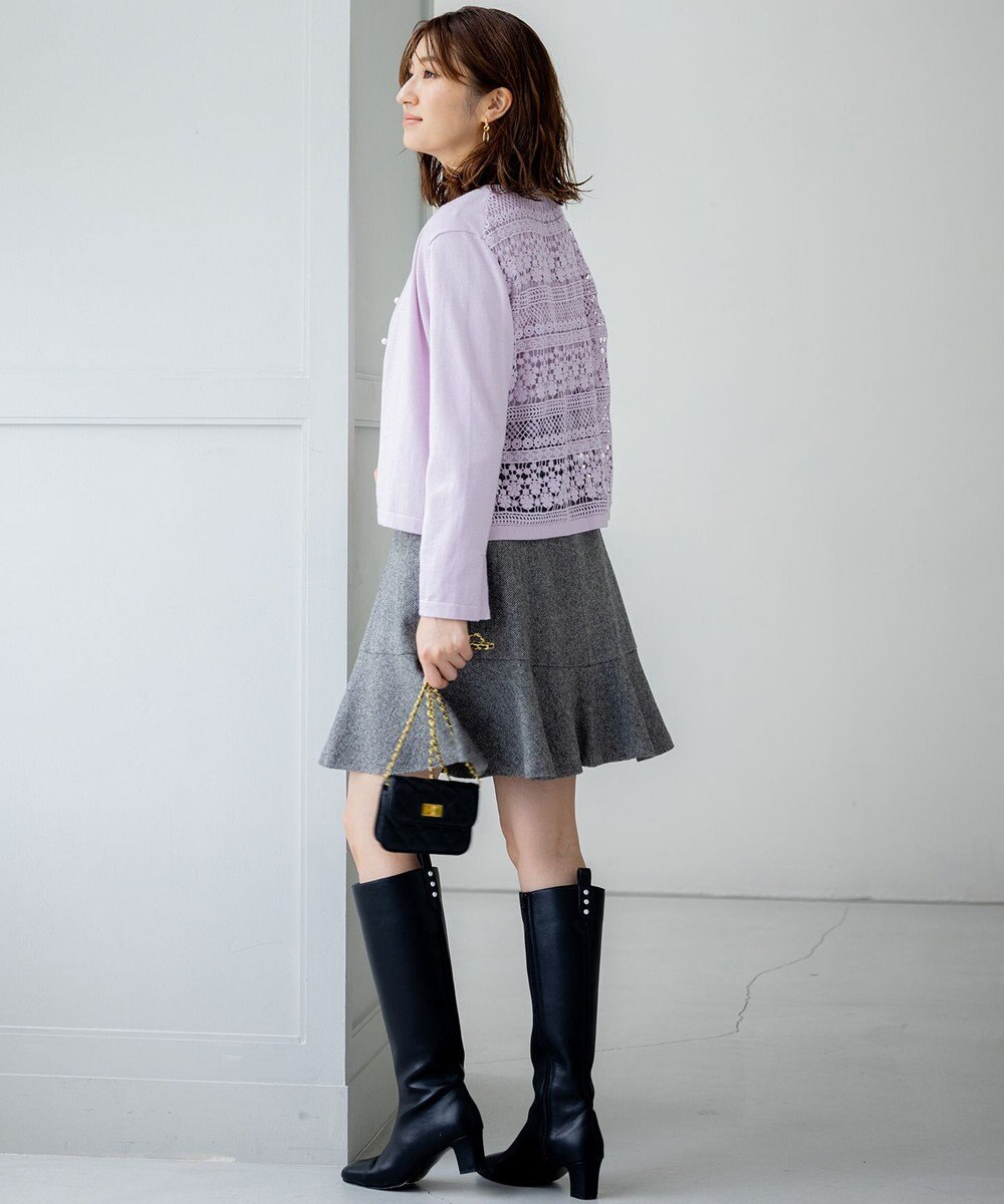 組曲 ネコアシツイードセミフレア スカート 