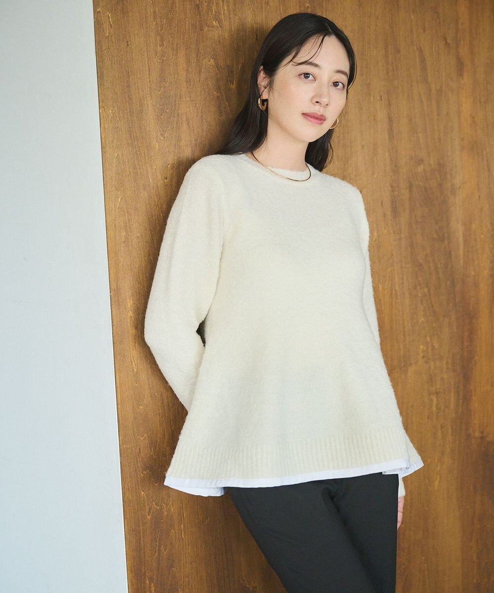 #Newans 【洗える】フレアシルエットチュニックニット 