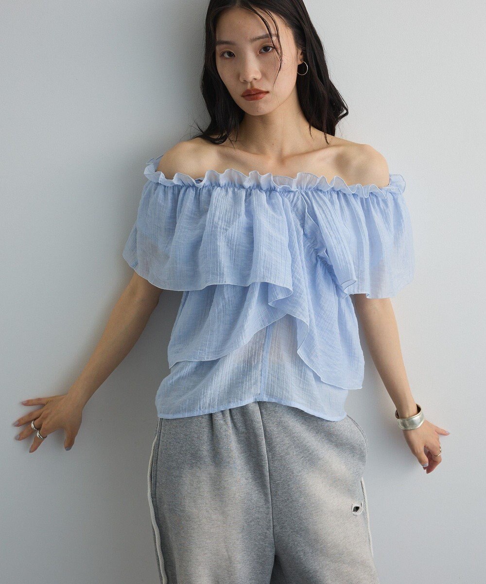 Green Parks マルチＷＡＹオフショルフリルブラウス 