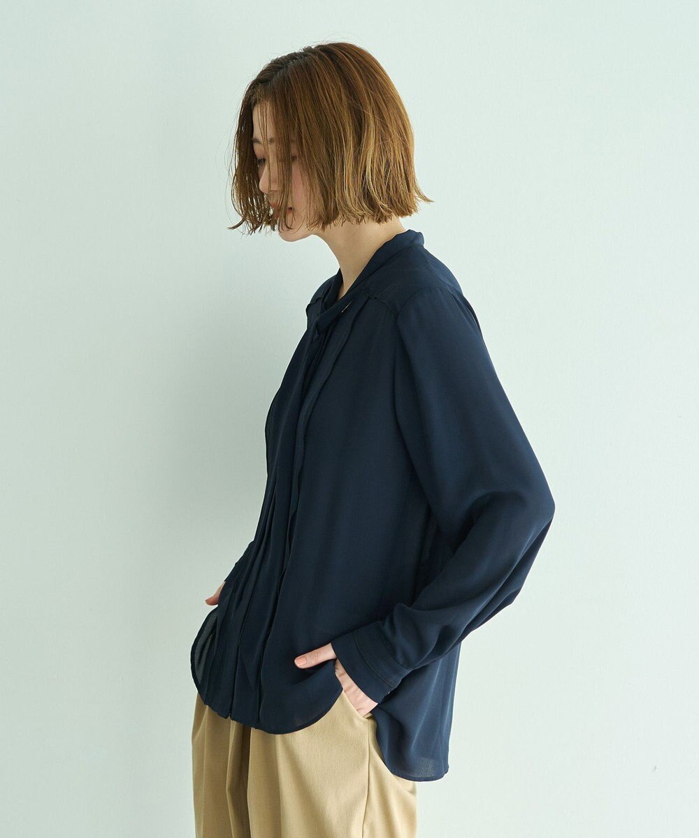 YECCA VECCA 配色ラインボウタイブラウス 