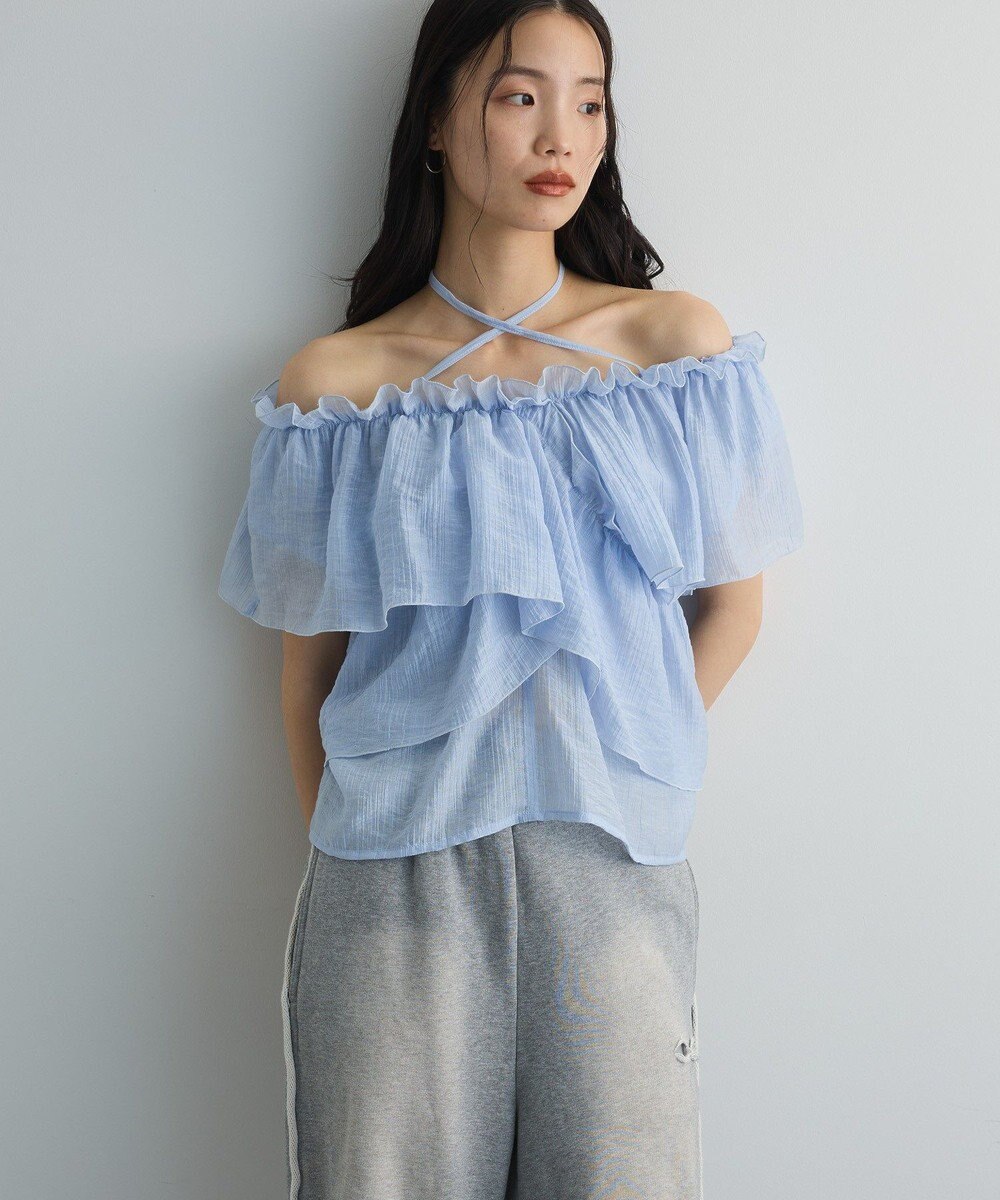 Green Parks マルチＷＡＹオフショルフリルブラウス 