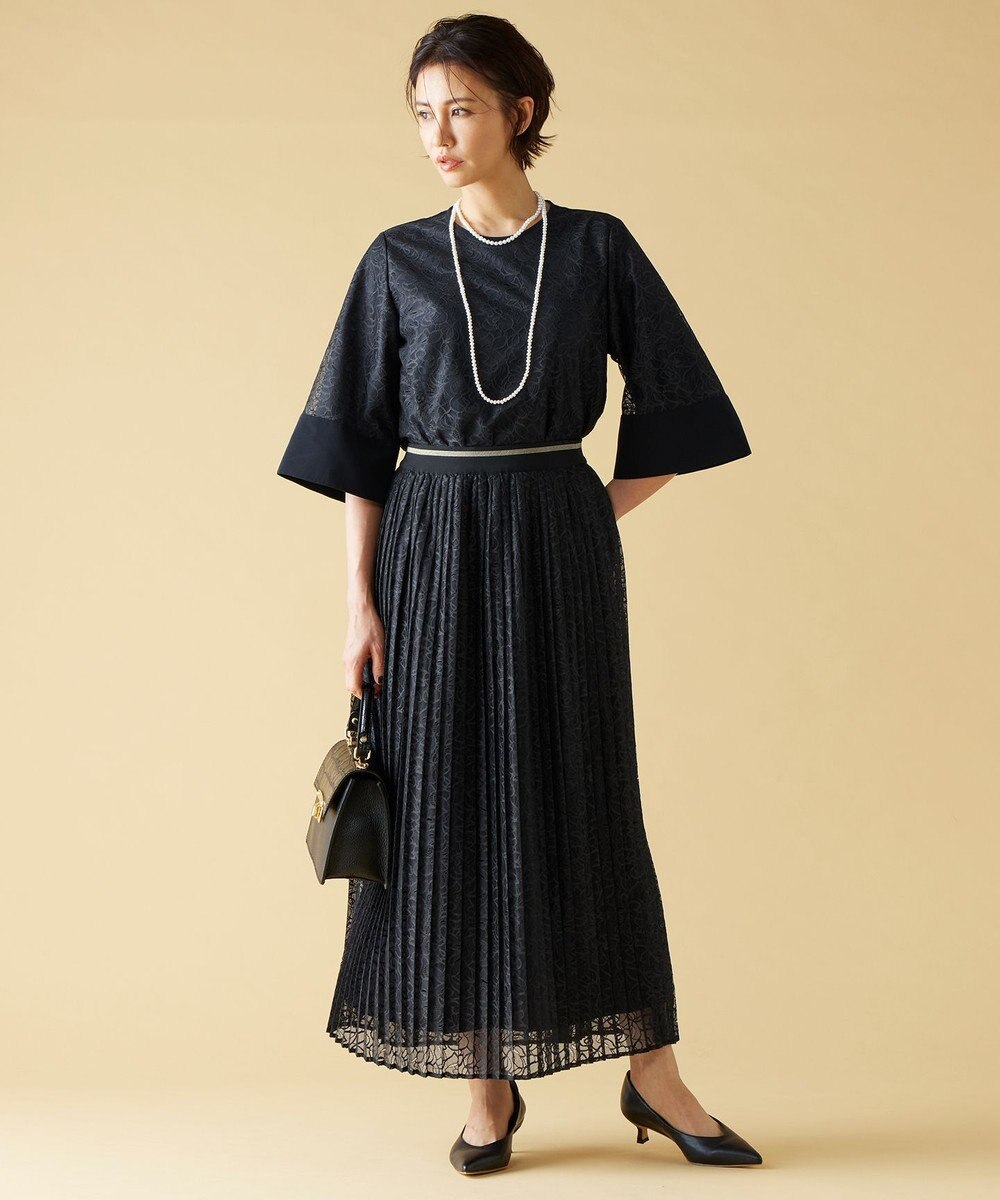 自由区 【セットアップ対応・洗える】ラッセルレース ブラウス 