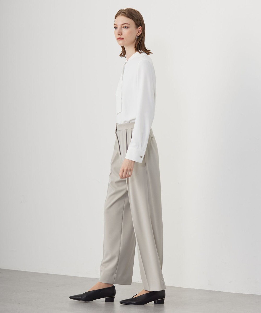 ICB L 【洗える】ストレッチジョーゼット ラッフルデザインブラウス 