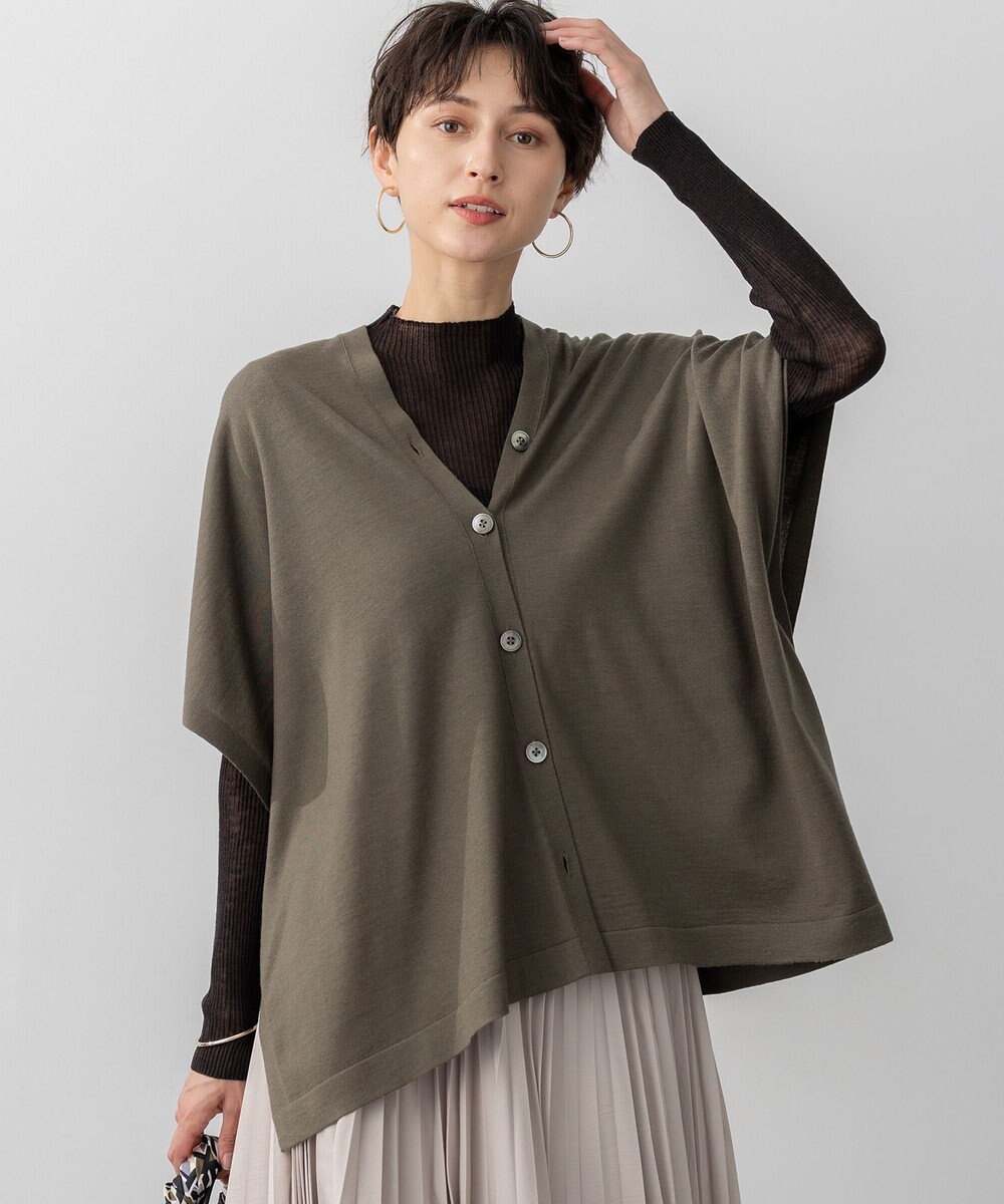 23区 S 【洗える】コンパクトウール マルチウェイ ニットポンチョ 