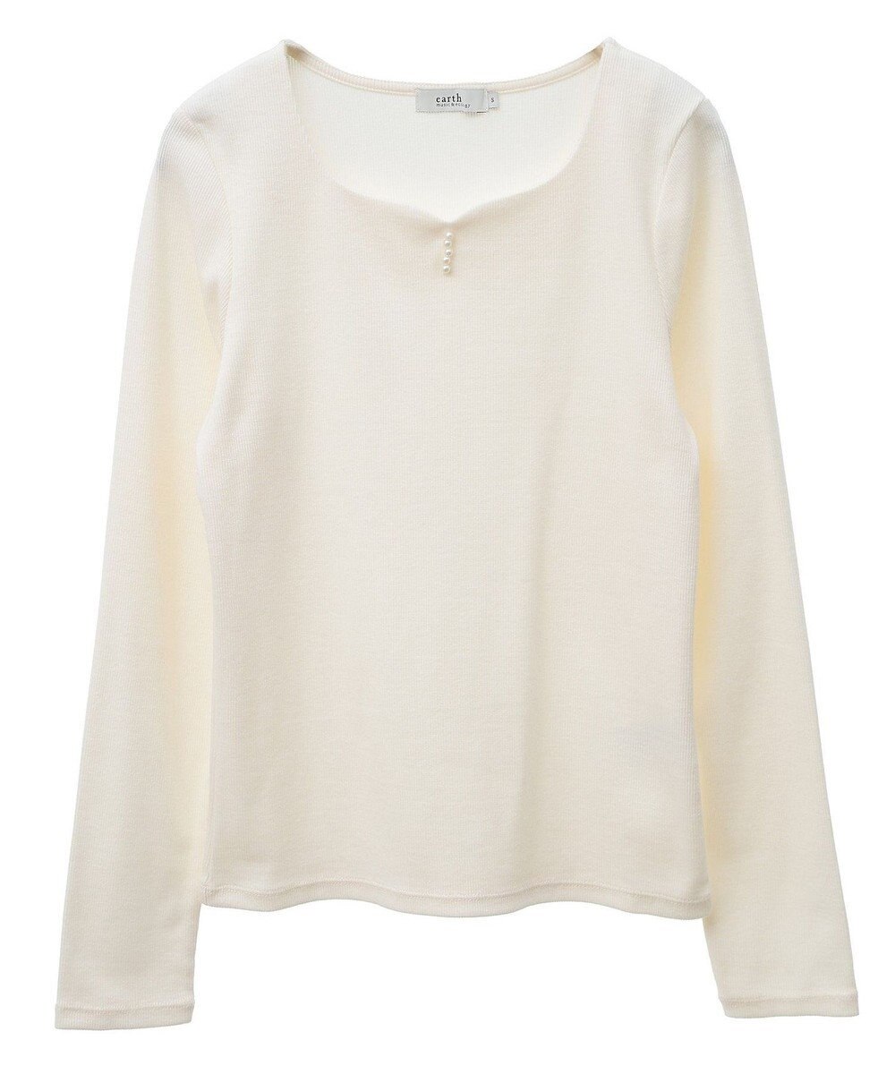earth music&ecology ハートネックパールプルオーバー 