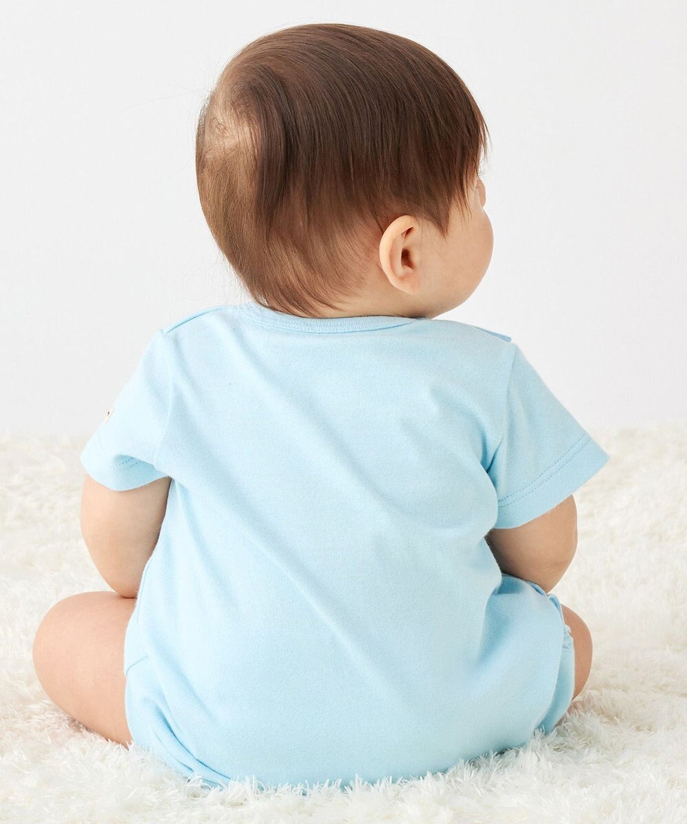 MIKI HOUSE HOT BISCUITS 【70-80cm】カラフルビーンズ フェイスプリント ショートオール 