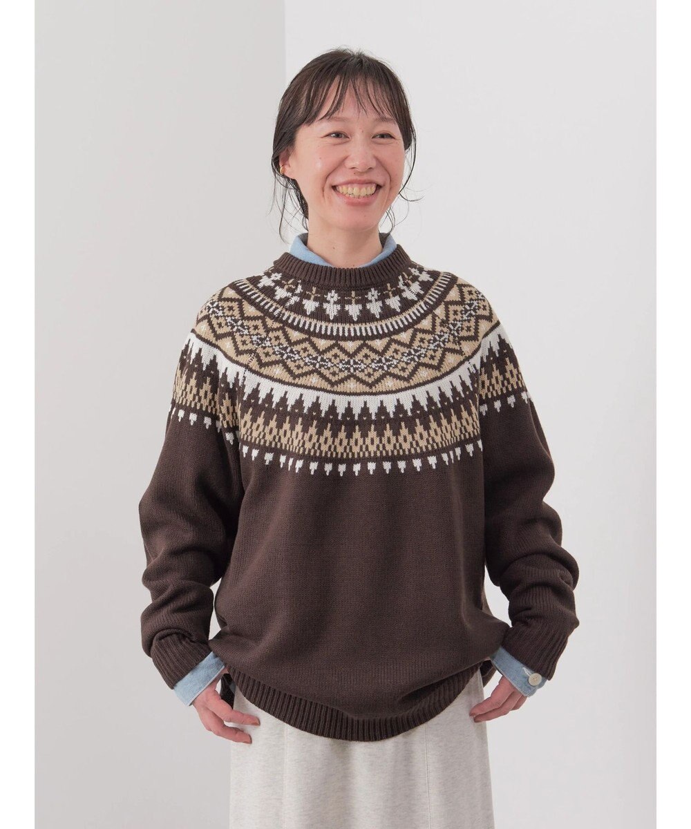 CRAFT STANDARD BOUTIQUE 【男女兼用】求心柄クルーネックニット 