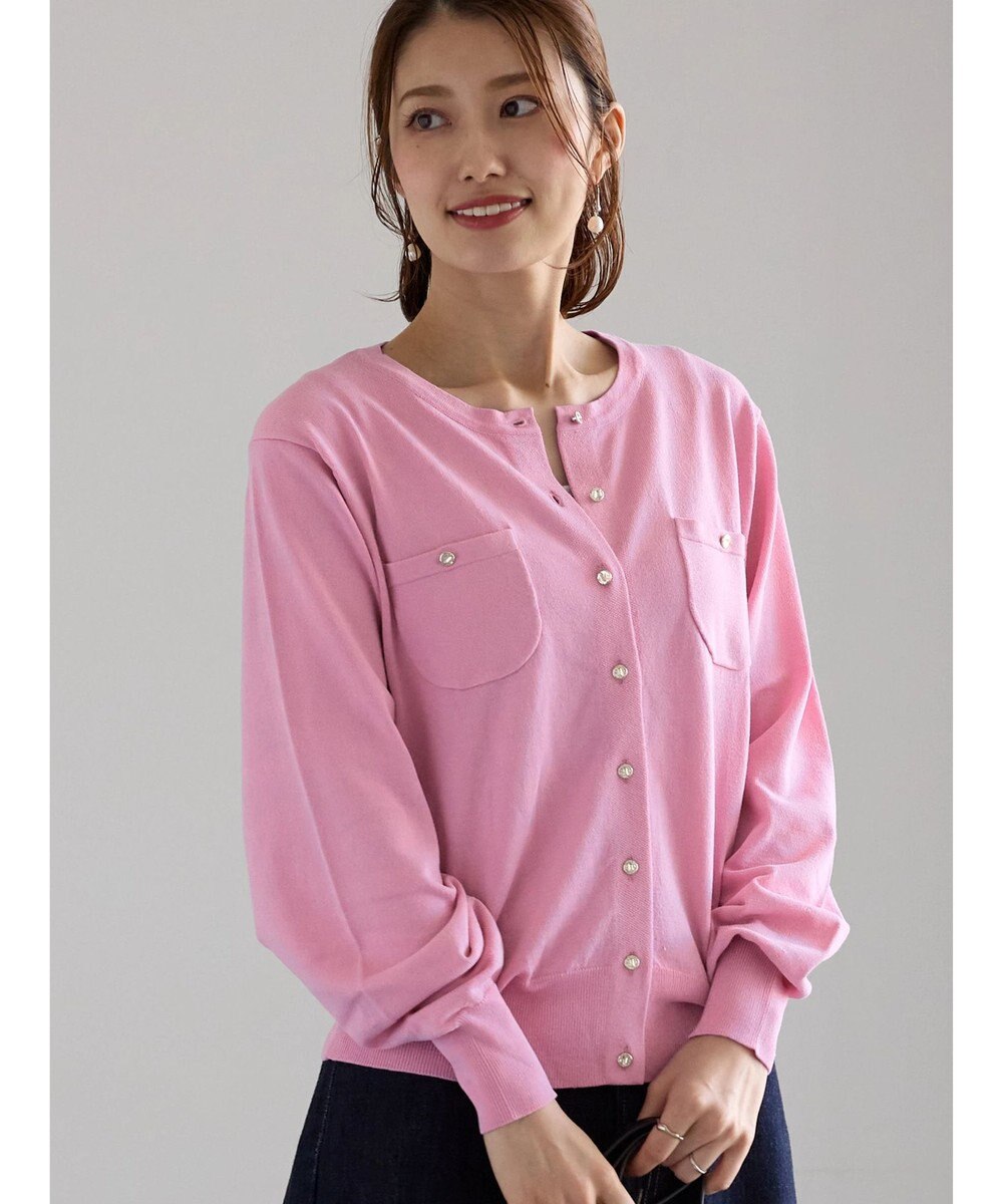 Te chichi ポケットデザインクルーネックカーディガン 