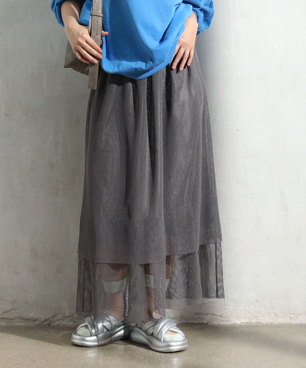 Green Parks メッシュティアードスカート 