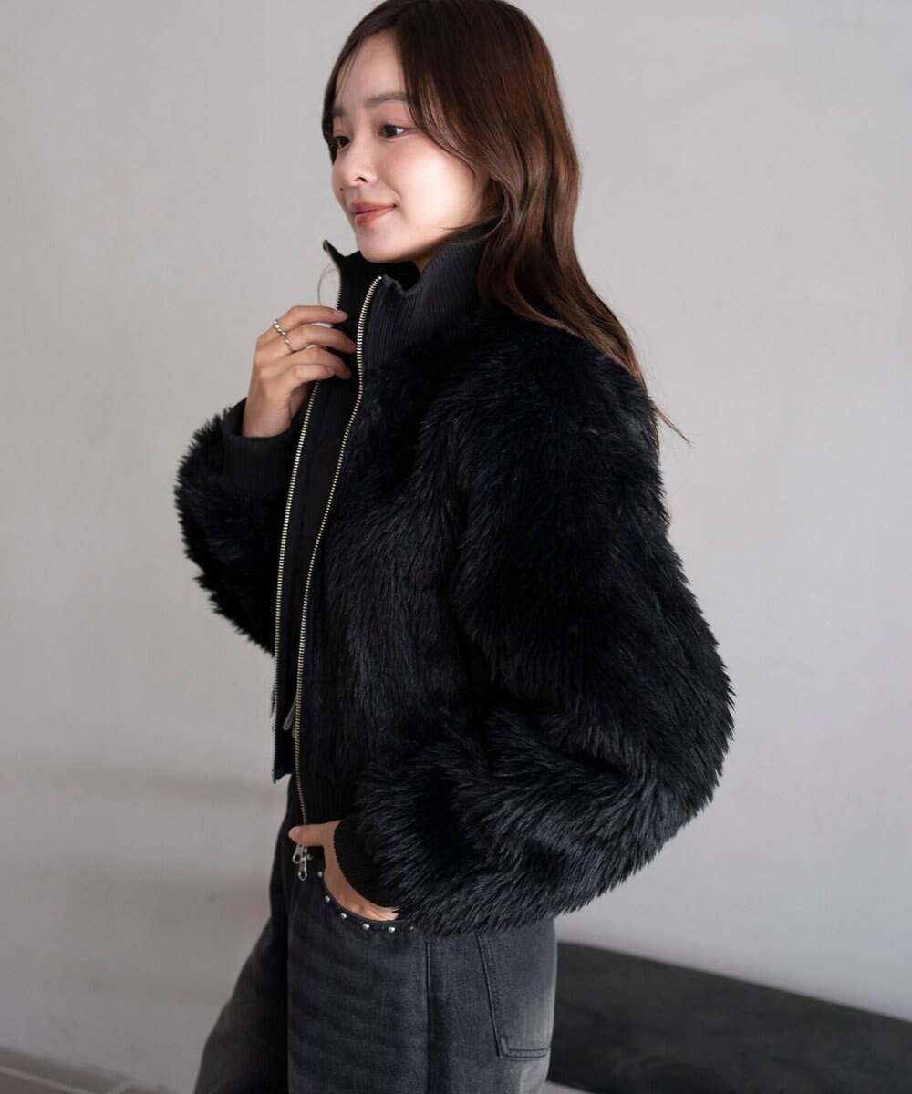 WEGO 【25年秋冬新作】フェイクファーショートブルゾン 