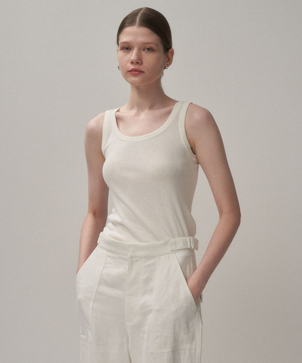 ATON FRESCA CIRCULAR RIB | タンクトップ 