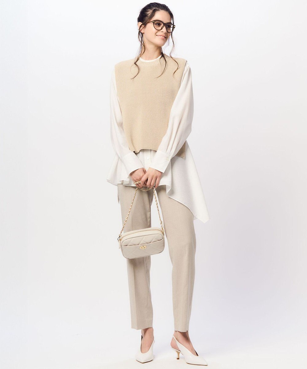 23区 【洗える/セットアップ対応】アイアスマットストレッチ テーパード パンツ 