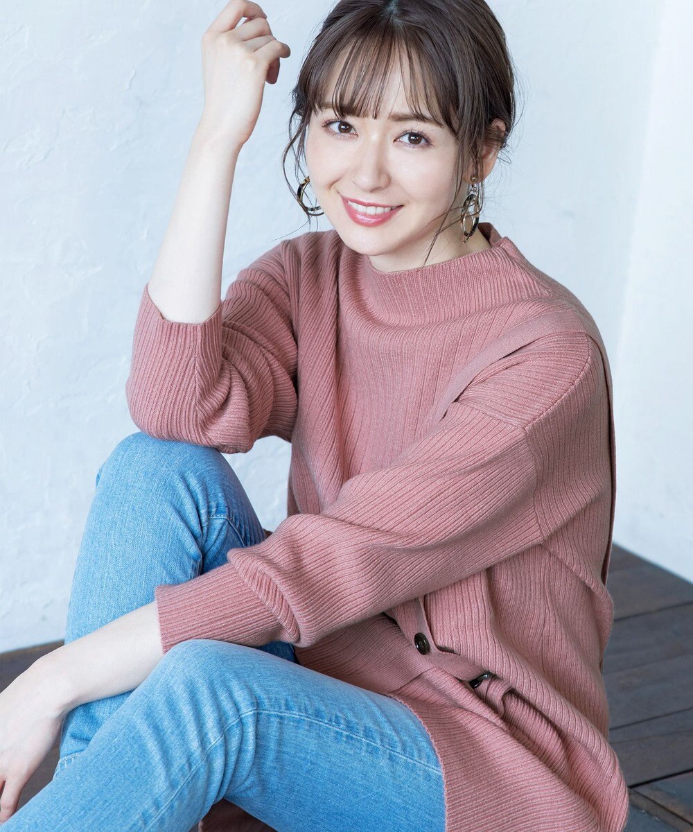 Tiaclasse L 【洗える】1枚でもレイヤード効果のあるサイドボタンチュニック 