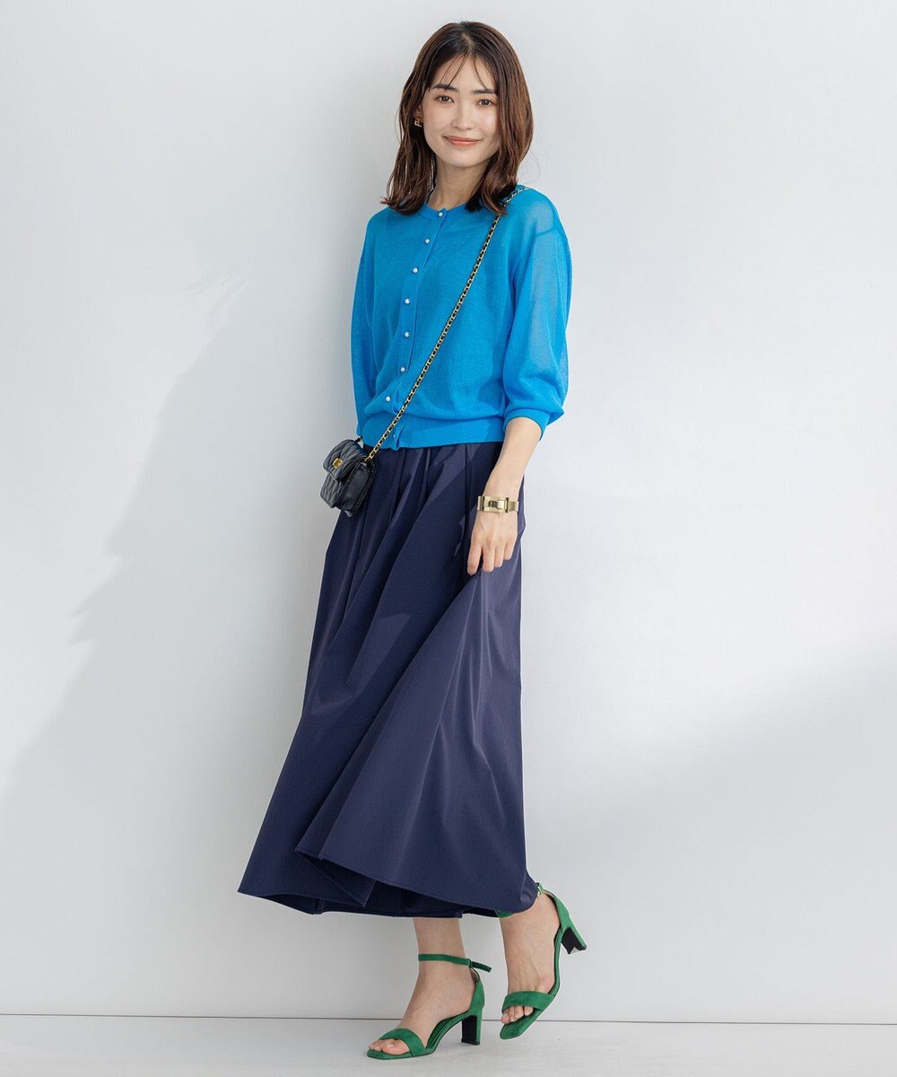 組曲 L 【洗える・2WAY】シアーニット カーディガン 