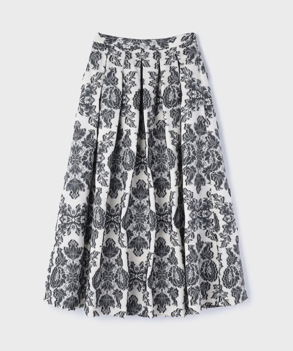 GRACE CONTINENTAL ダマスクジャガードタックスカート 