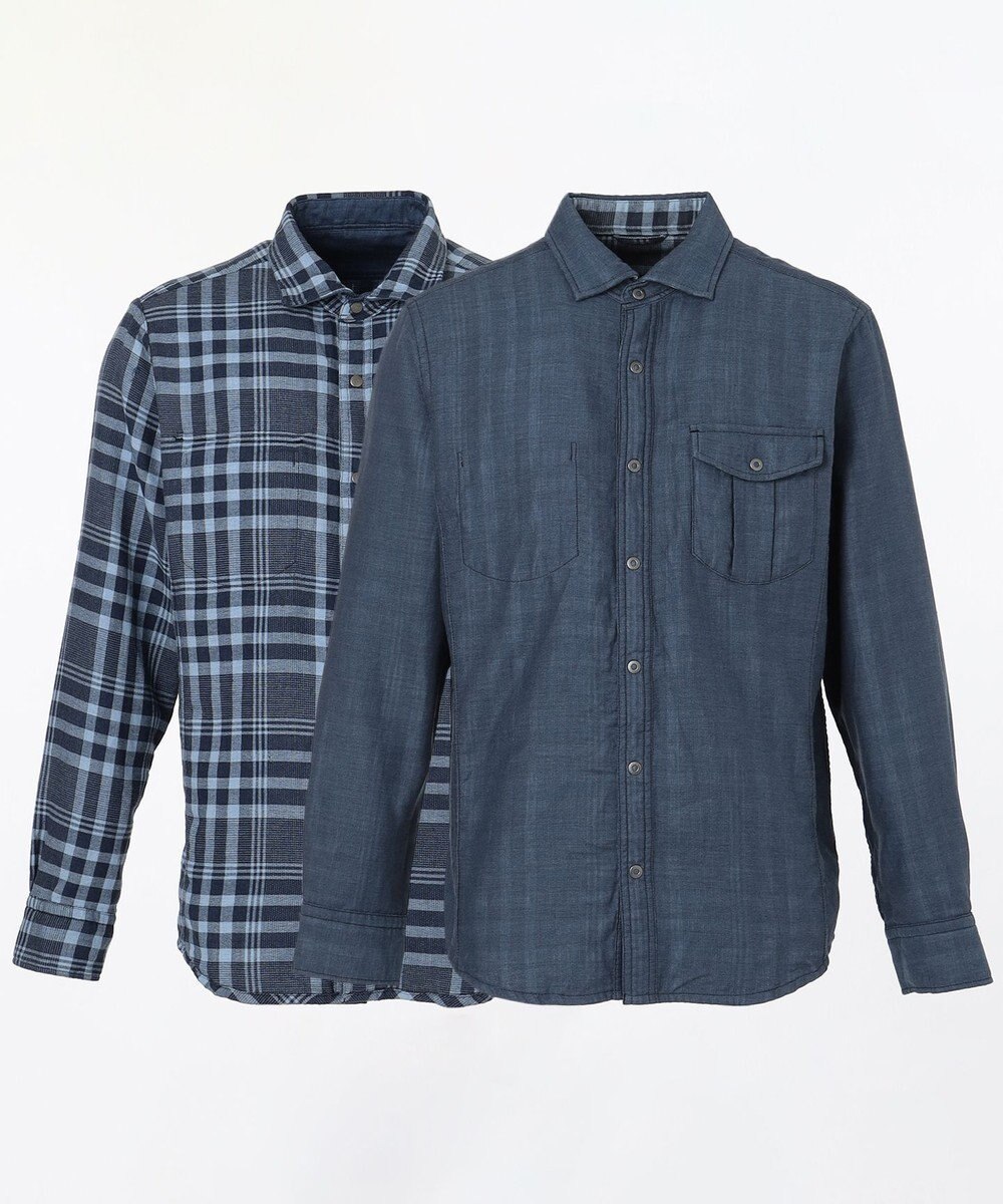 JOSEPH ABBOUD 【キングサイズ】リバーシブルチェック シャツ 