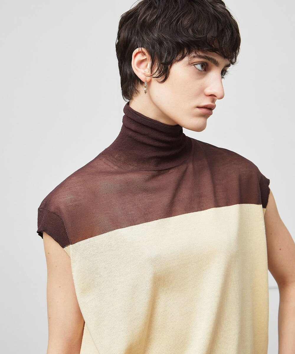 BEIGE， 【洗える】CARNOT / バイカラーニット 