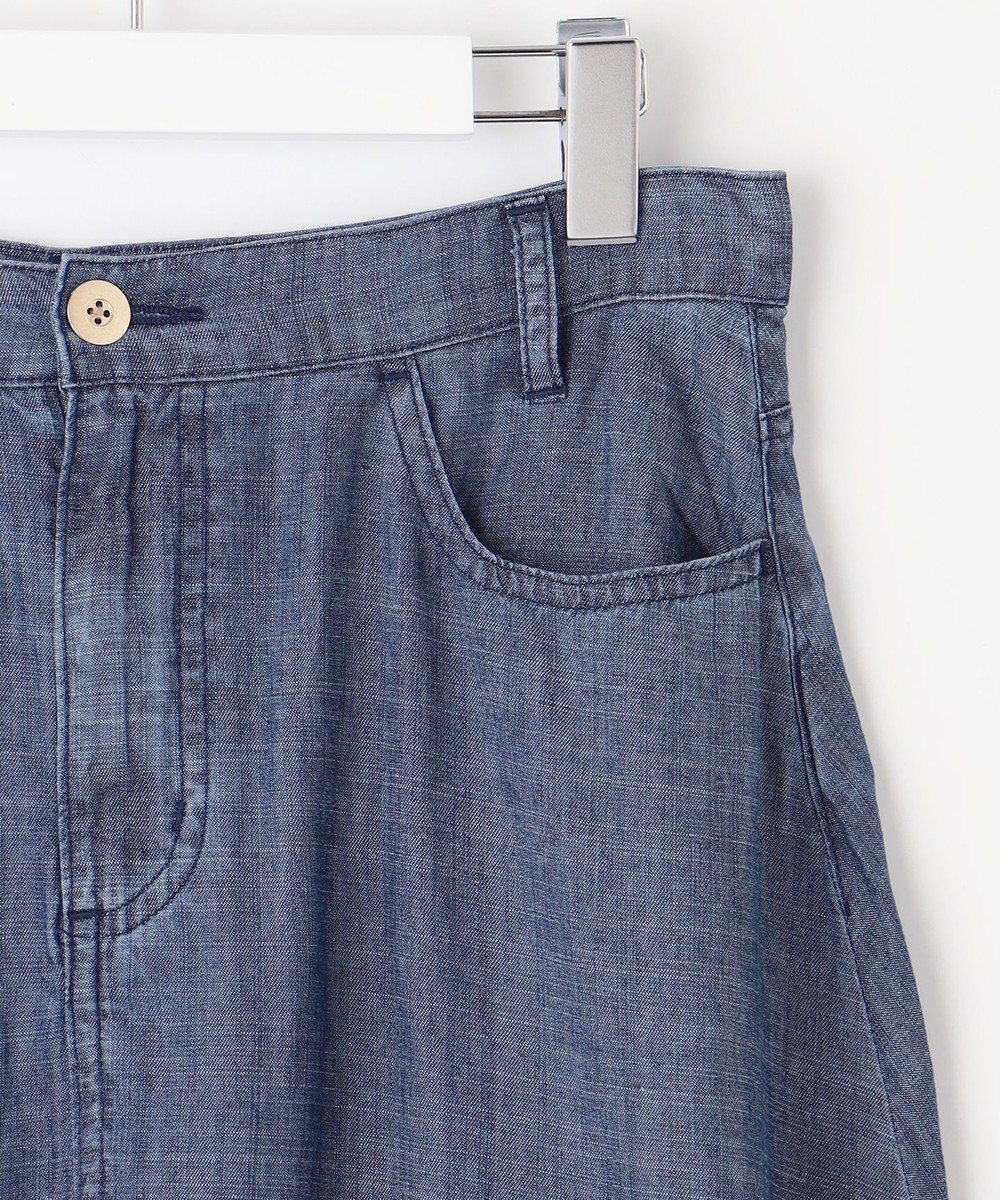 自由区 L 【洗える】テンセルリネンデニム  スカート 