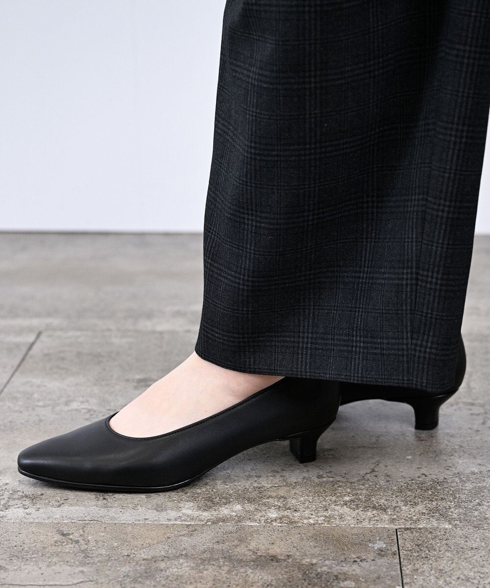 Pointer 【3.5cmヒール】日本製 高級本革ローヒールパンプス 