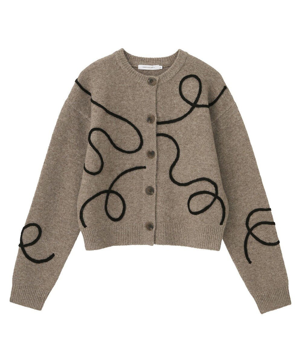 AMERICAN HOLIC コード刺繍ショートカーディガン 