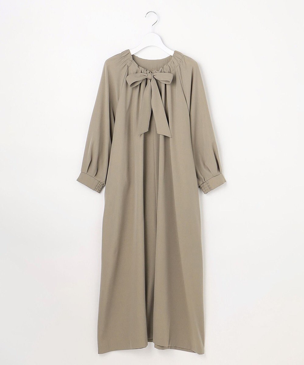自由区 L 【SHIHOさん着用】TWドレープツイル3WAYボウタイ ワンピース 