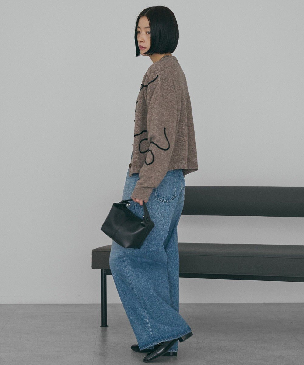 AMERICAN HOLIC コード刺繍ショートカーディガン 