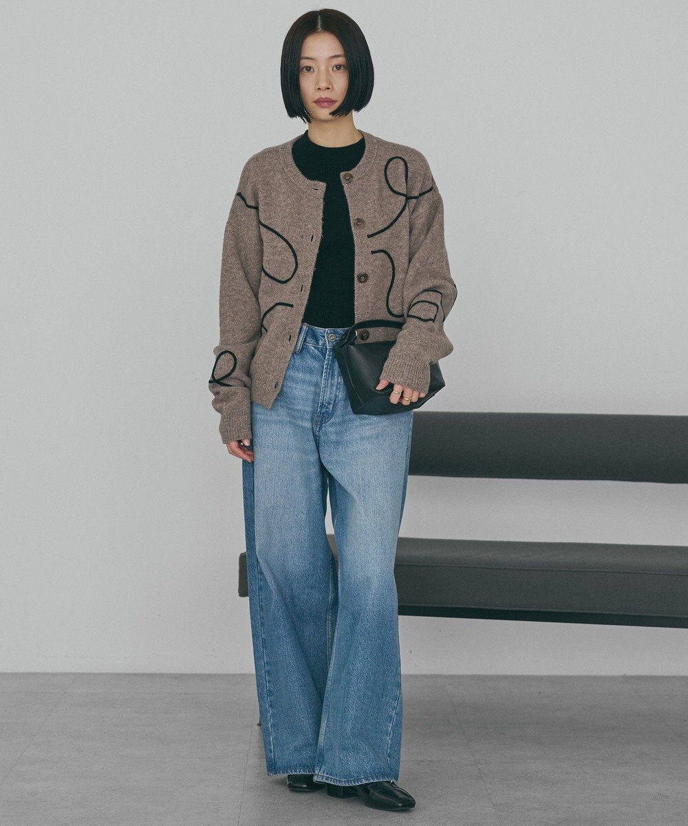 AMERICAN HOLIC コード刺繍ショートカーディガン 