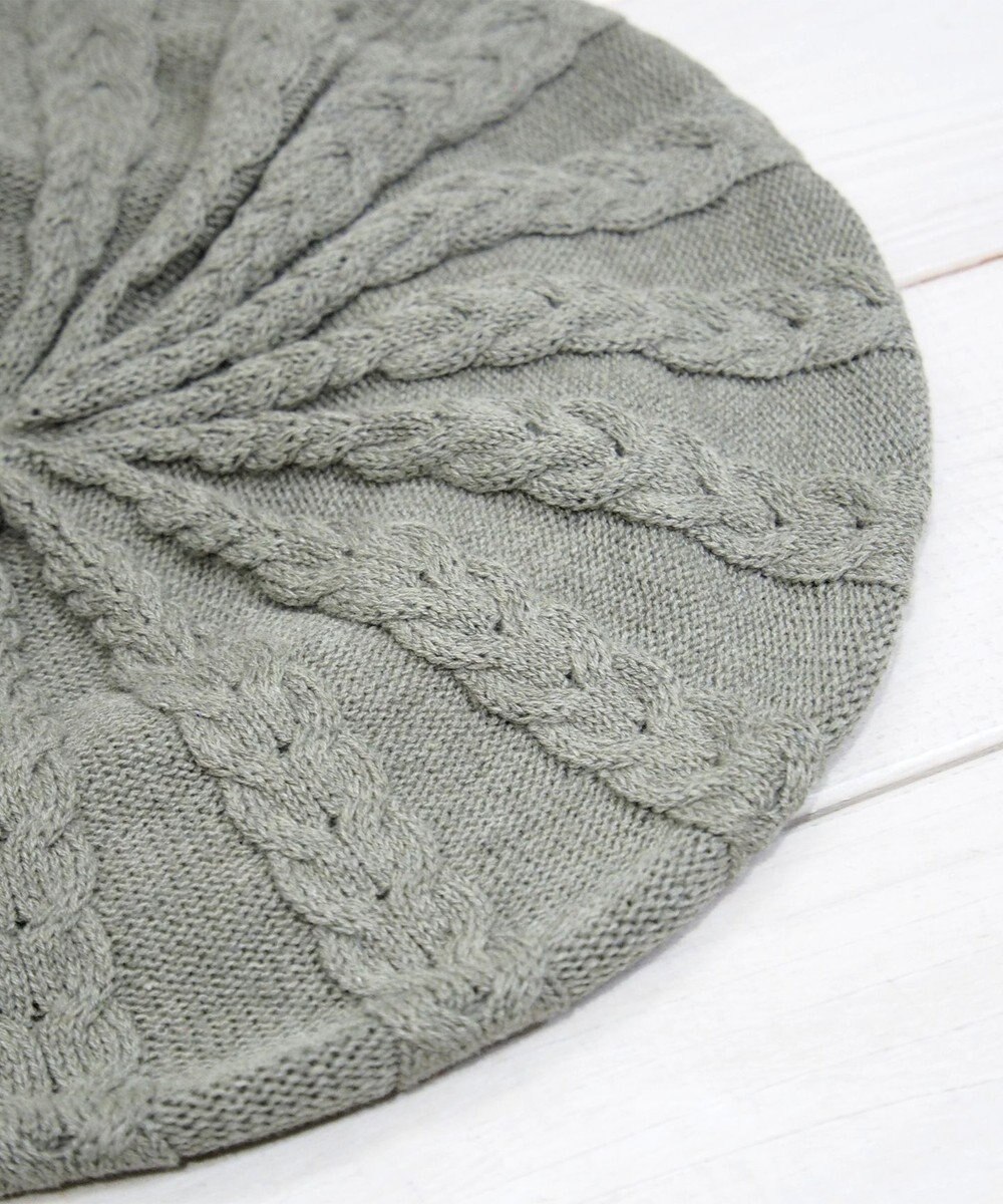 石田製帽 オーガニックコットン アラン編みベレー 