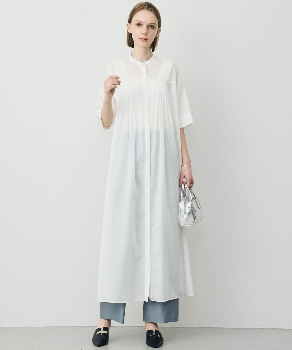 ICB 【先行予約】リネンスラブローン シャツワンピース 