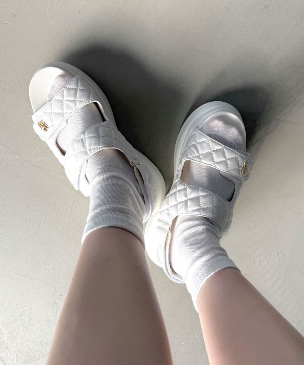 WEGO 【MLサイズ展開】厚底キルティングサンダル 