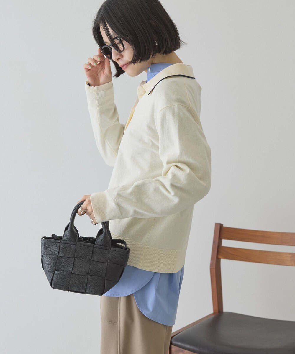 AMERICAN HOLIC 配色ラインニットポロ 