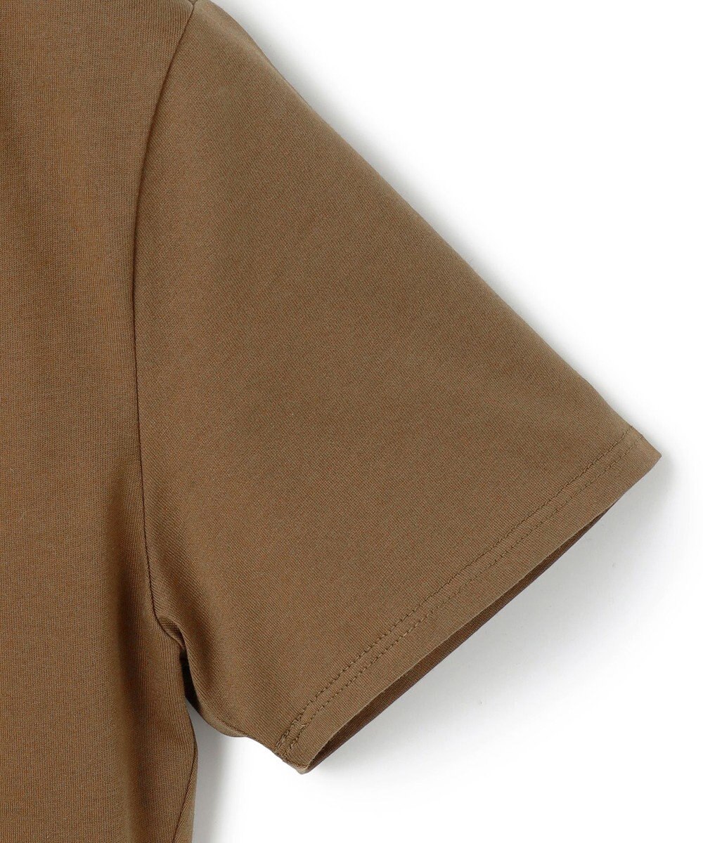 BEIGE， 【洗える】STOCK / オーガニックコットン半袖Vスリットトップス 