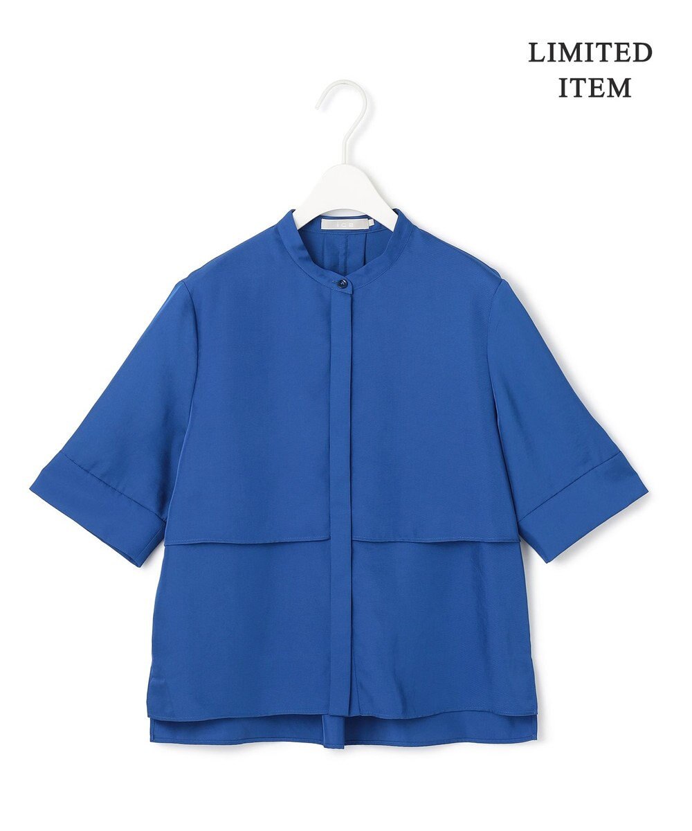 ICB L 【WEB限定・接触冷感・速乾・洗える】シルキーツイル 半袖クロップドシャツ 