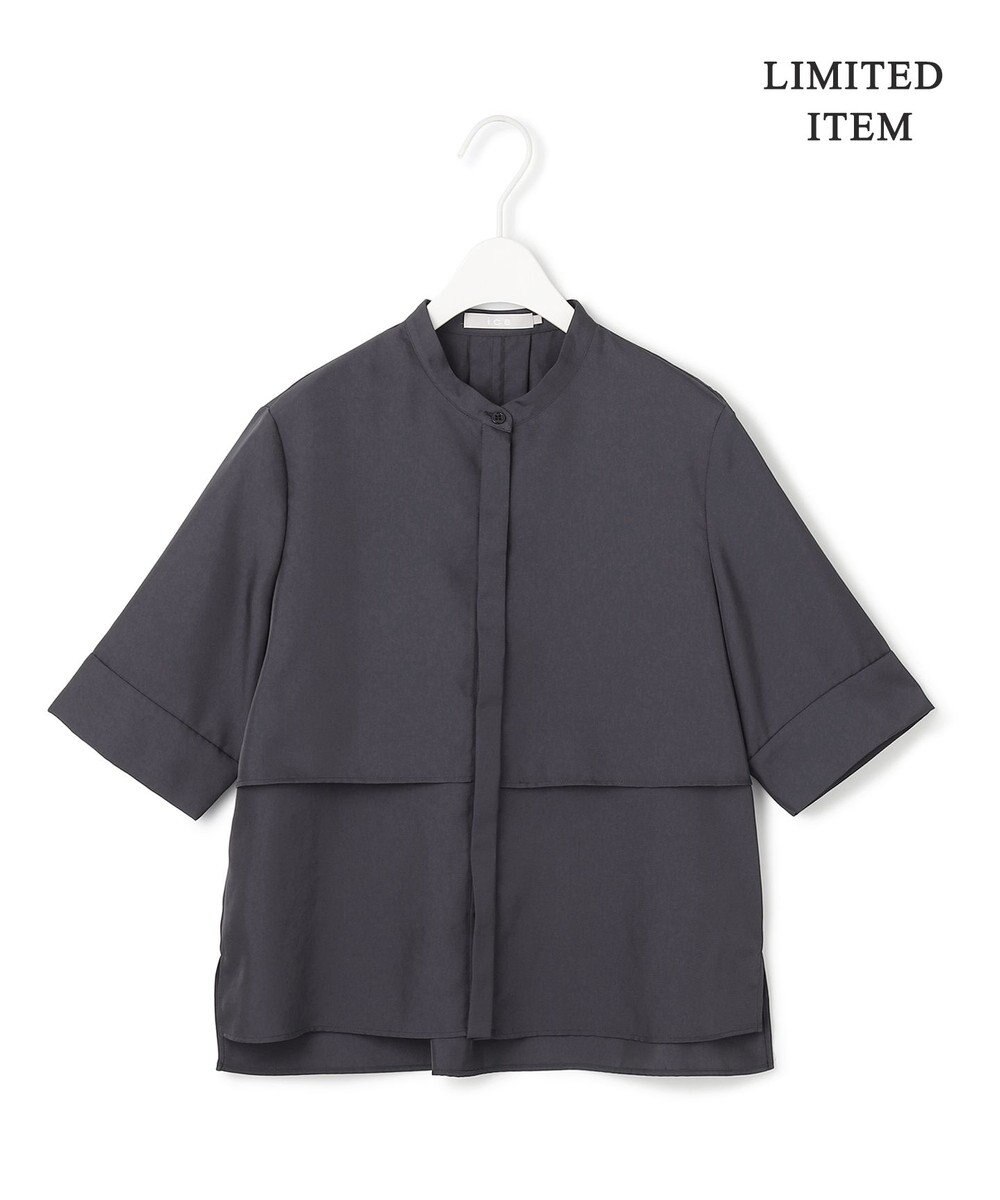 ICB L 【WEB限定・接触冷感・速乾・洗える】シルキーツイル 半袖クロップドシャツ 