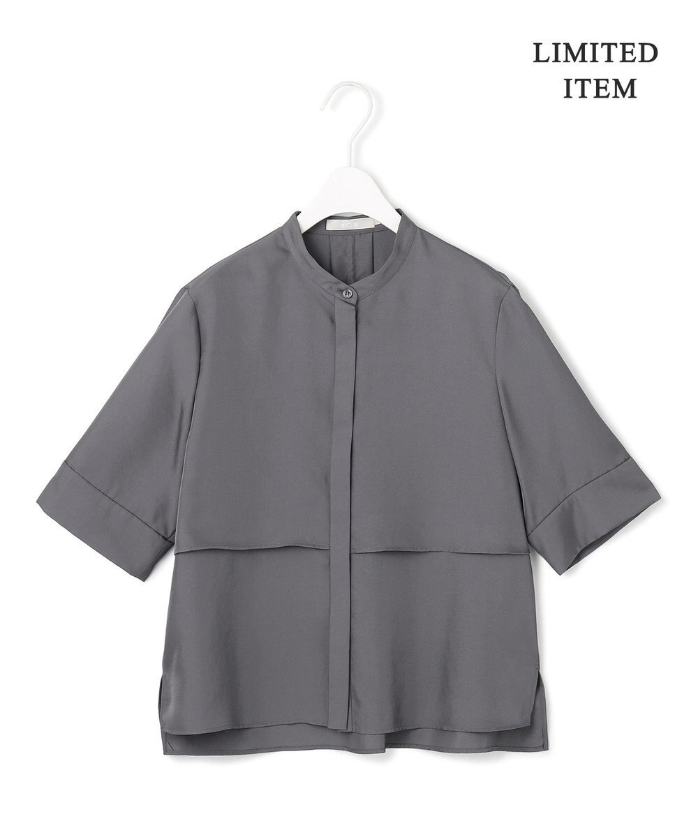 ICB L 【WEB限定・接触冷感・速乾・洗える】シルキーツイル 半袖クロップドシャツ 