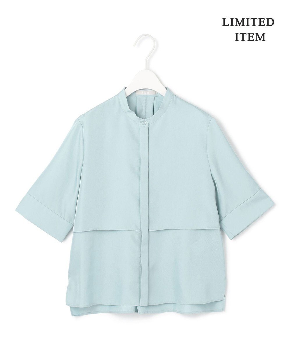 ICB L 【WEB限定・接触冷感・速乾・洗える】シルキーツイル 半袖クロップドシャツ 