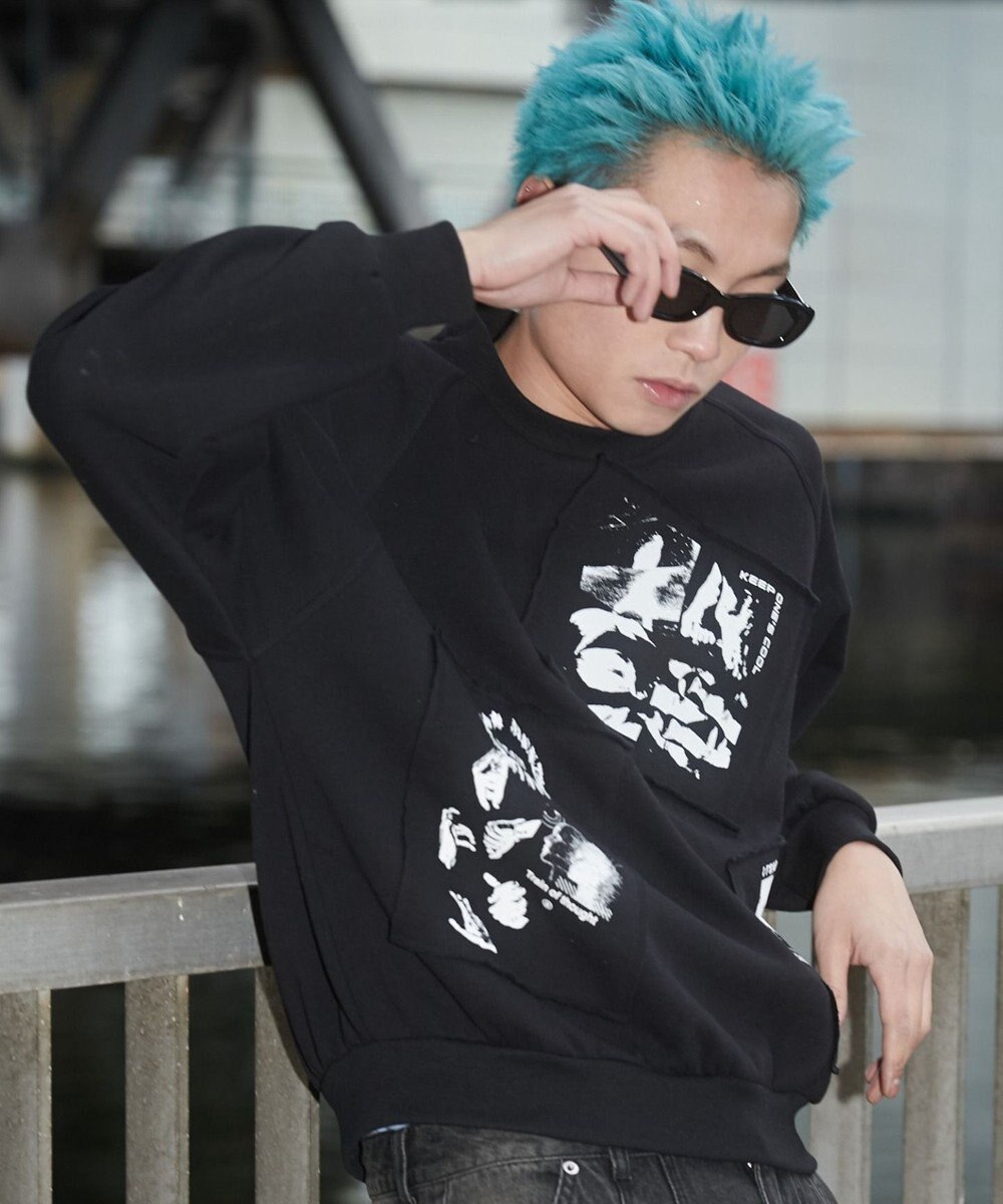 WEGO 【ユニセックス着用ITEM】フォトペーストグラフィックプルオーバー 