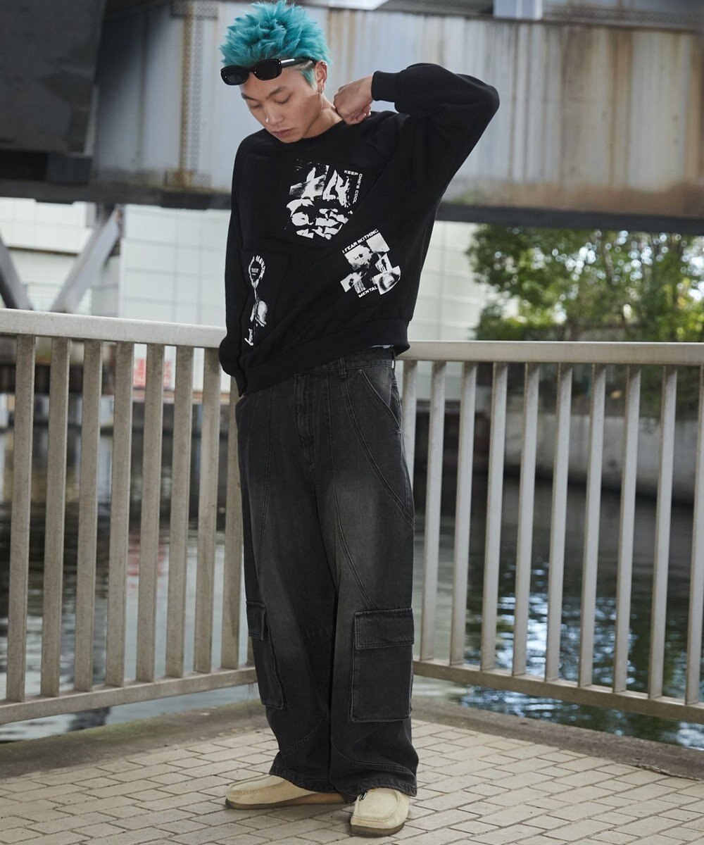 WEGO 【ユニセックス着用ITEM】フォトペーストグラフィックプルオーバー 