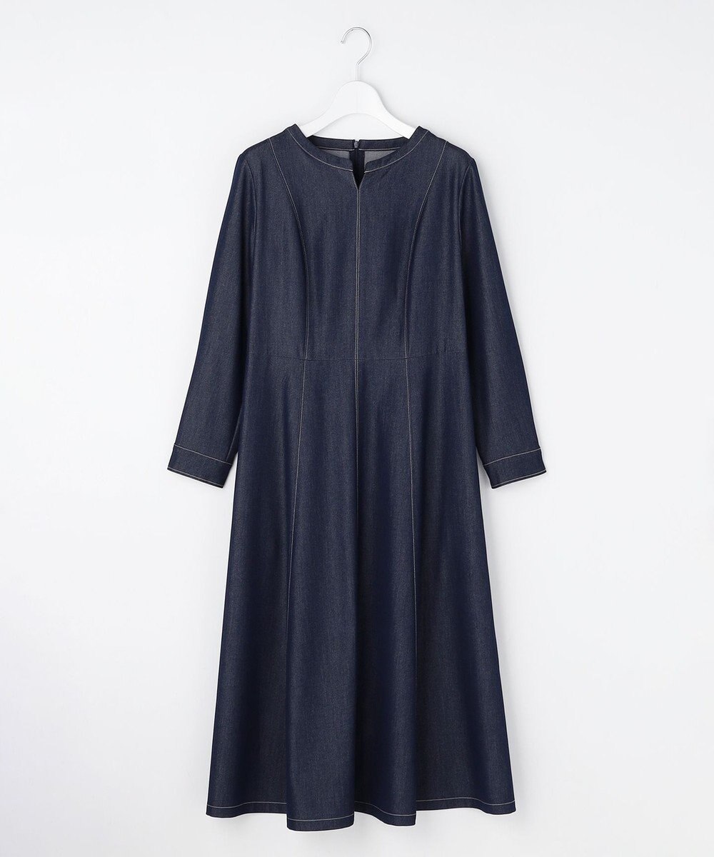 ANY SIS シャンブレーベルテッド ワンピース 