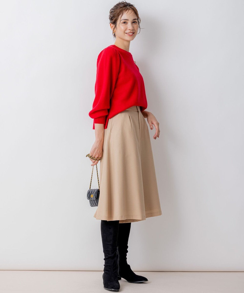 組曲 L 【WEB一部店舗限定】ウールジョーゼット キュロットパンツ 