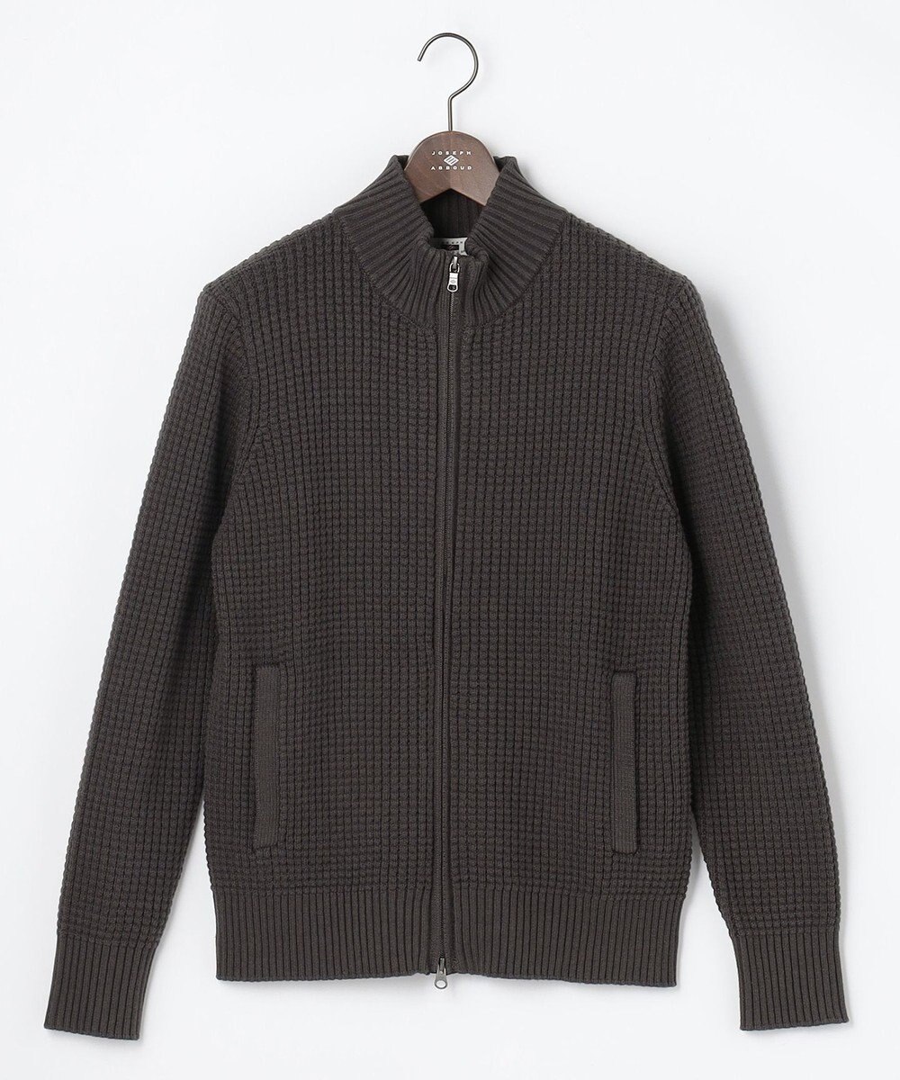 JOSEPH ABBOUD 【3シーズン活躍する綿ブレンド】コットンアクリルバルキー ジップニット ブルゾン 
