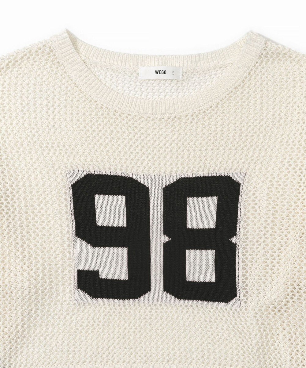 WEGO ナンバリングメッシュショートニット 
