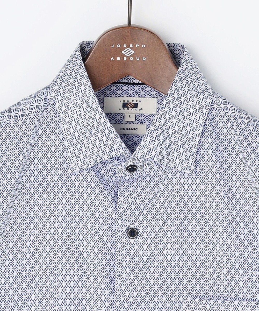 JOSEPH ABBOUD 【キングサイズ・オーガニックコットン・日本素材】ジオメトリックパターンプリントシャツ　26SSモデル 