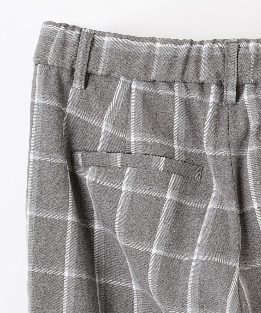 ANY 【洗濯機可/ストレッチ/ウエストゴム/裏起毛】マルチファンクションストレッチチェックテーパードパンツ 