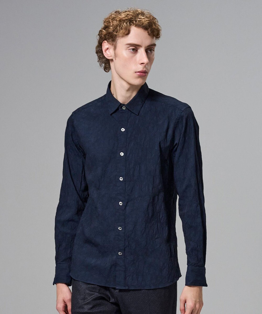 JOSEPH HOMME アブストラクトジャガードストレッチ　レギュラーカラーシャツ 