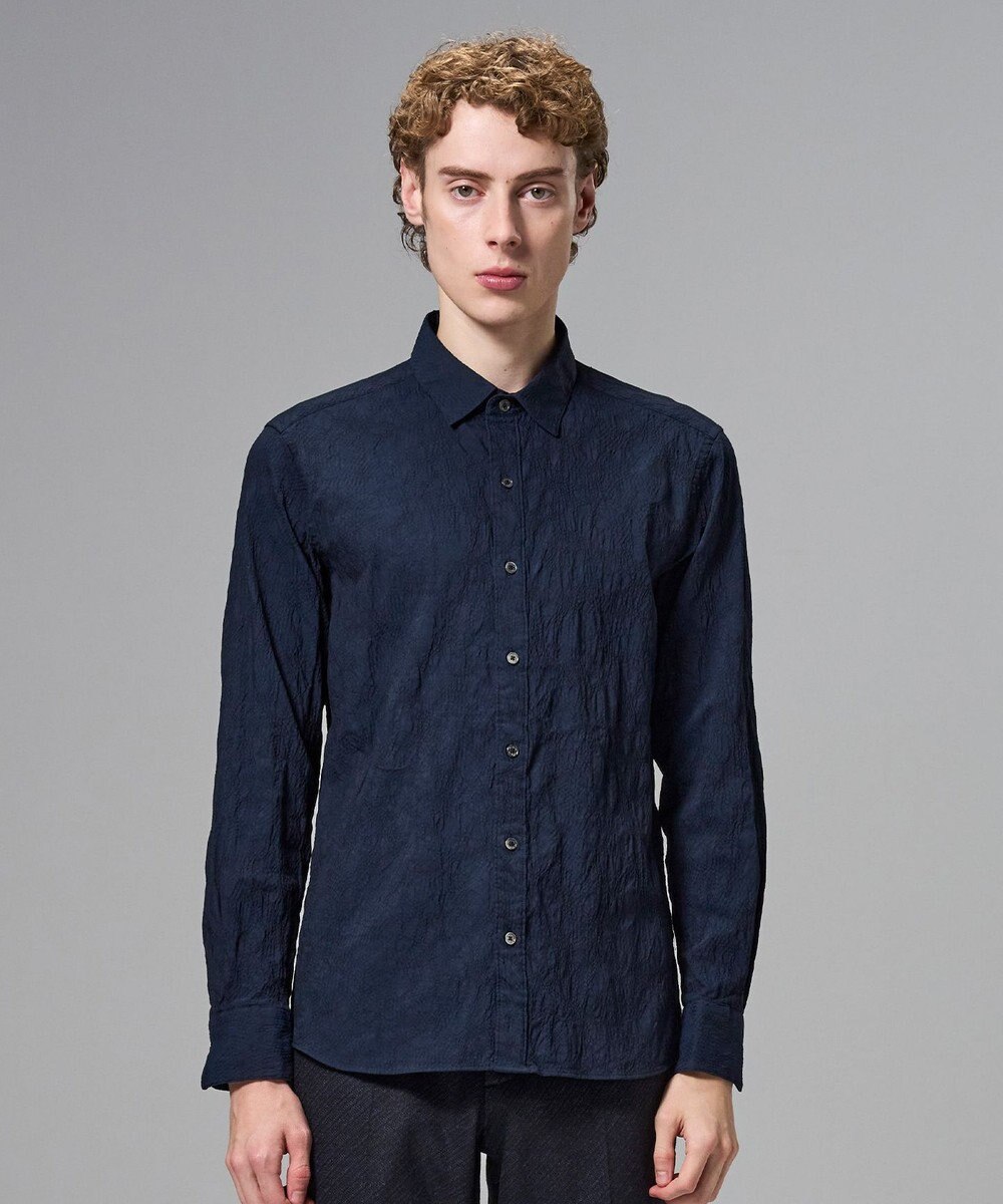 JOSEPH HOMME アブストラクトジャガードストレッチ　レギュラーカラーシャツ 