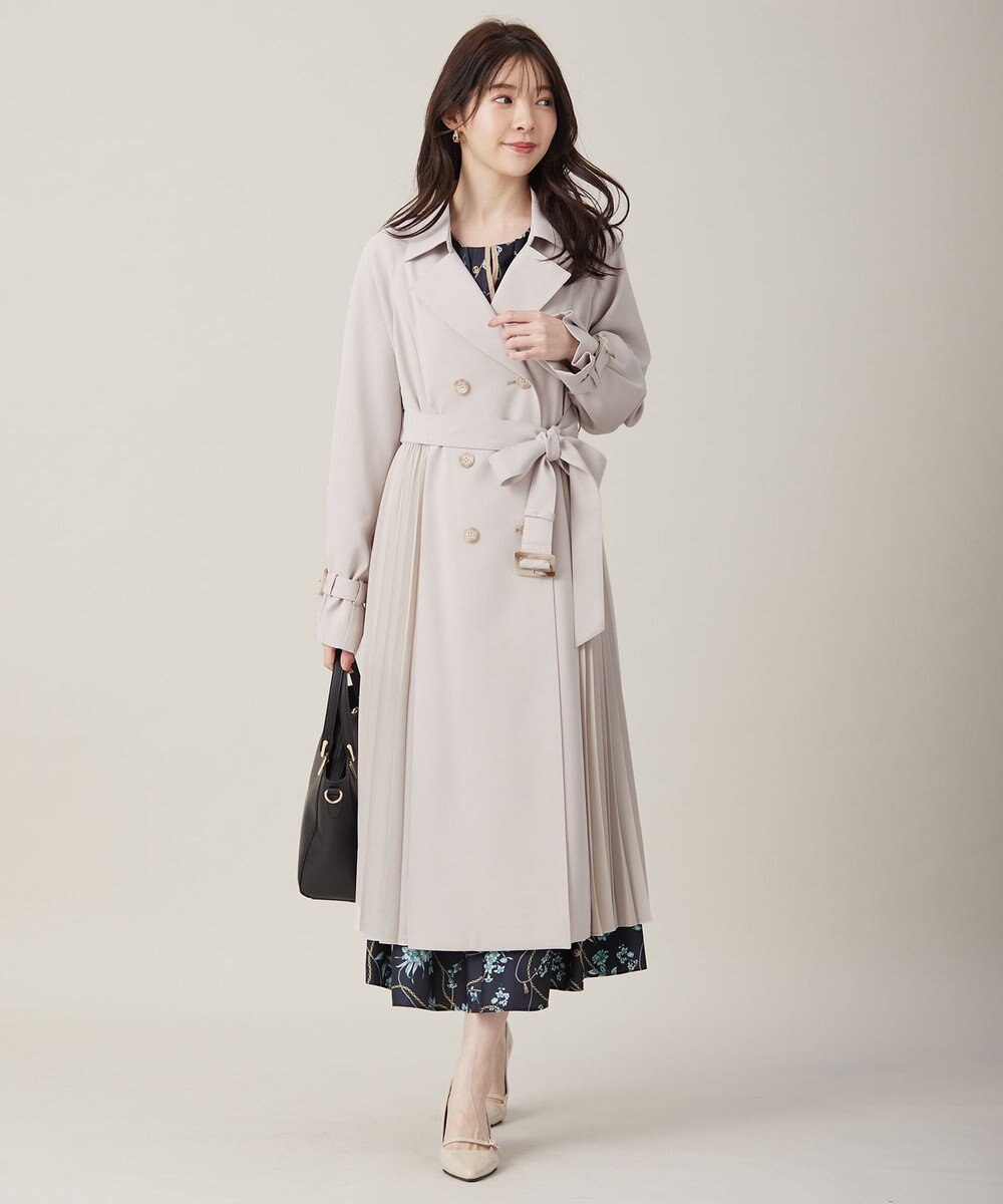 ANY SIS 【UVカット・花粉ガード】プリーツデザイントレンチ コート 