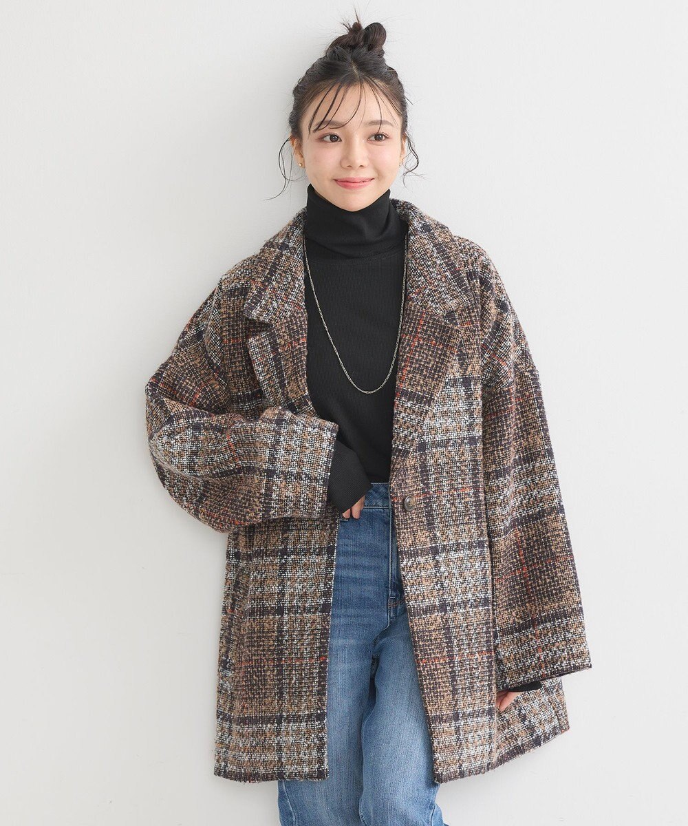 earth music&ecology オーバーテーラードジャケット　チェック 