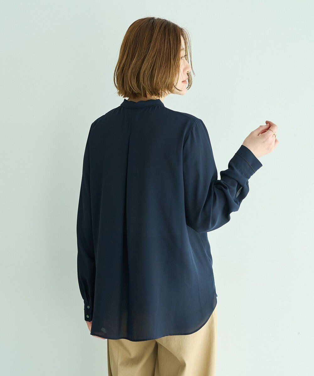 YECCA VECCA 配色ラインボウタイブラウス 